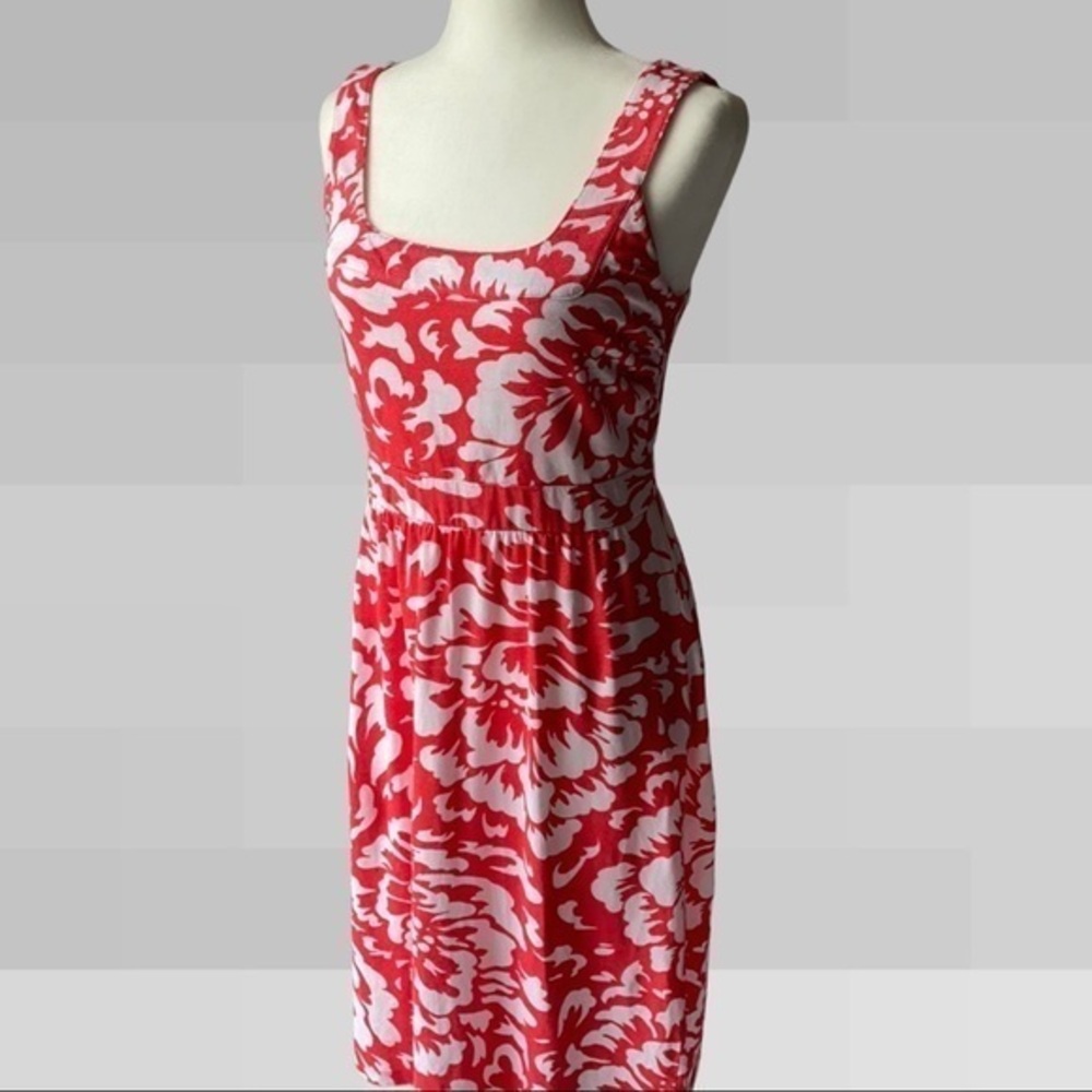 Tommy Bahama Red White Floral Small Sleeveless Summer Dress Small